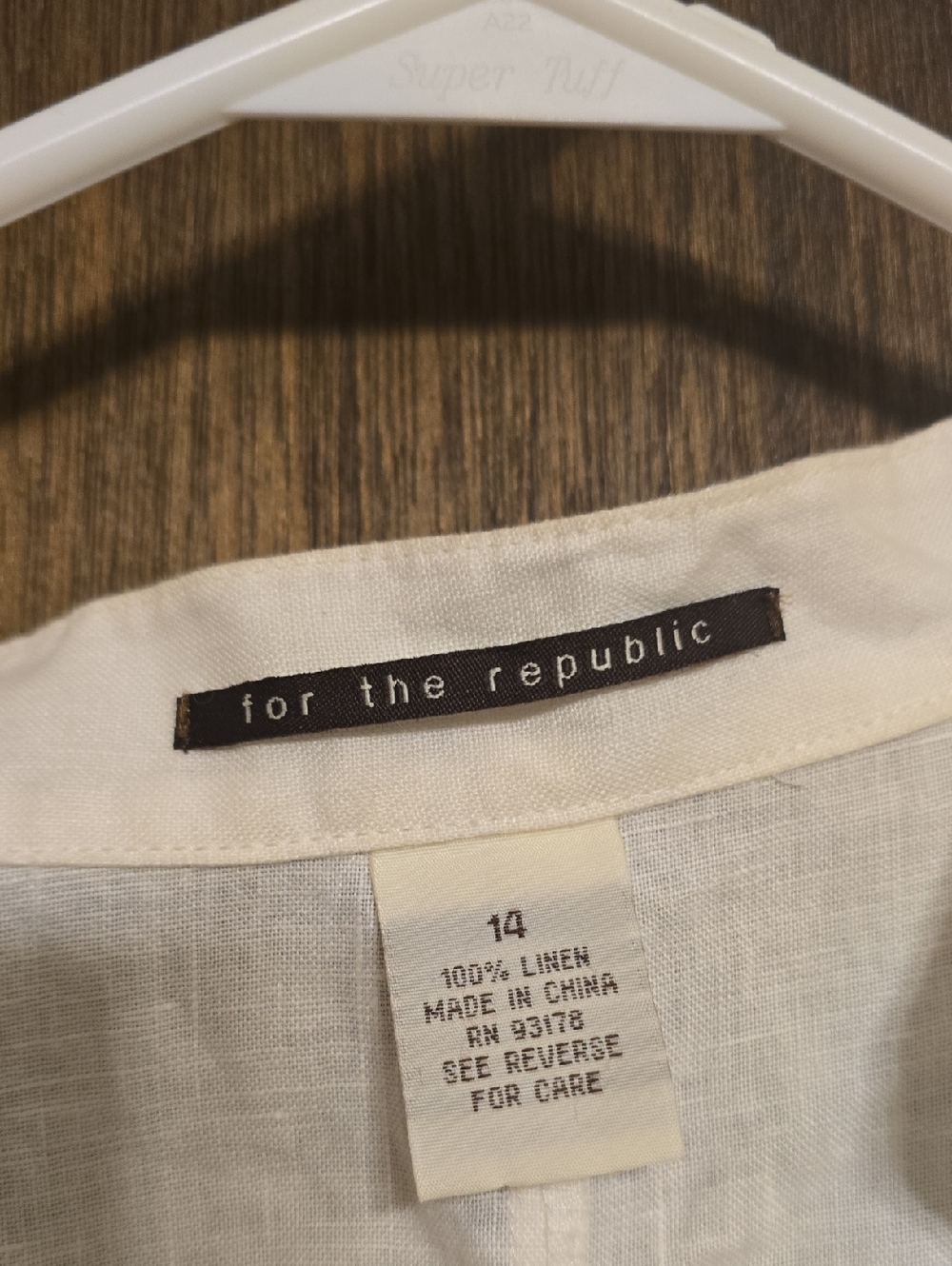 For The Republic Cream Linen Button-Front Top - Picture 2 of 4